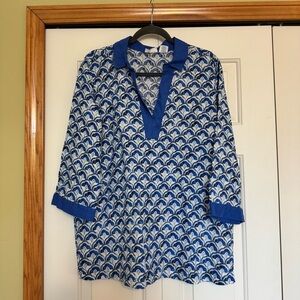 Sigrid Olsen 100% Linen Popover Tunic